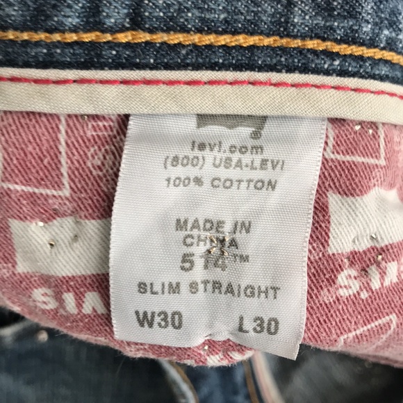 Vintage | Levi’s 514 Studded Slim Straight Jeans Short Blue Size W30 L30 - Picture 15 of 16